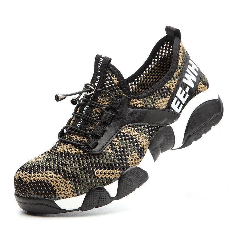 Men's Lightweight Safety Work Shoes - Breathable Protective Steel Toe Sneakers