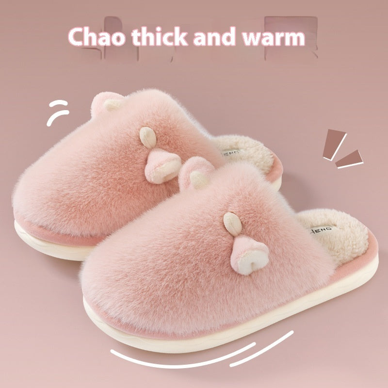 Women's Warm Indoor Slippers - Non-Slip Floor House Shoes for Autumn & Winter
