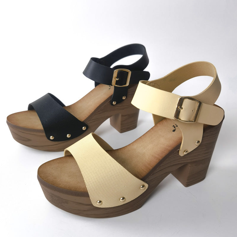Women's Chunky Heel Ankle-Strap Sandals - High Heel Secure Fit Shoes