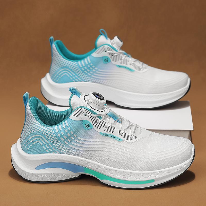 Fashionable Mesh Rotating Buckle Sneakers - Breathable Men's Athletic Shoes