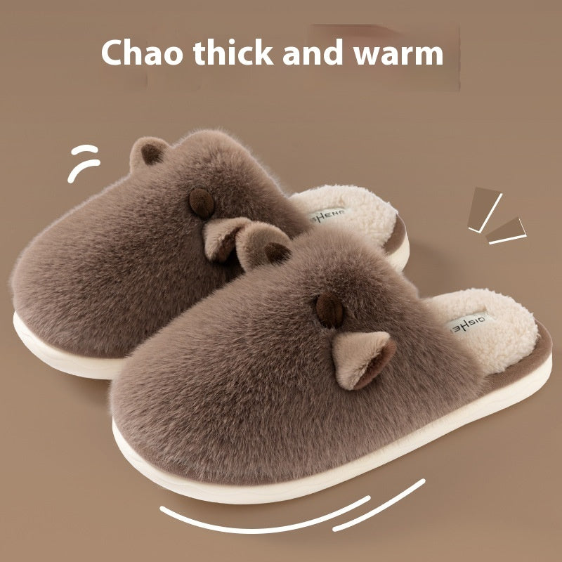Women's Warm Indoor Slippers - Non-Slip Floor House Shoes for Autumn & Winter