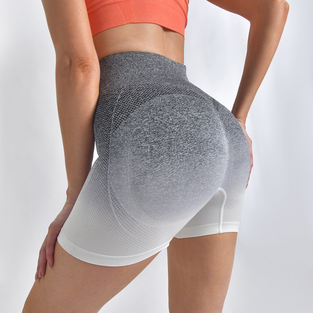 Women's Striped Yoga Shorts - High Waist Hip-Lifting Sports Leggings