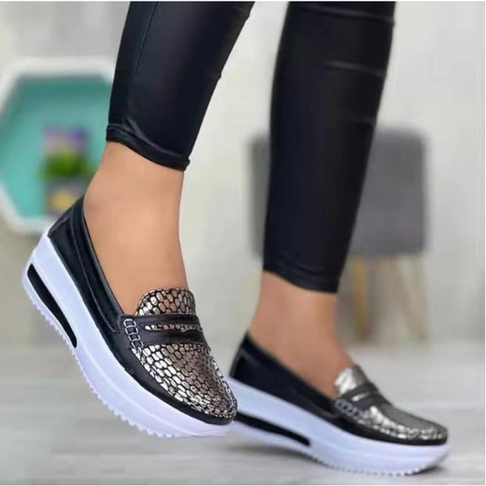 Women's Casual Peas Pumps - Soft-Bottom Work Shoes with Belt Buckle
