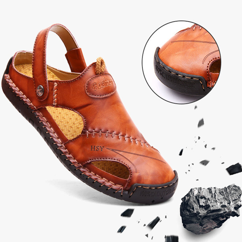 Men's Closed Toe Sandals - Adjustable Summer Beach Shoes