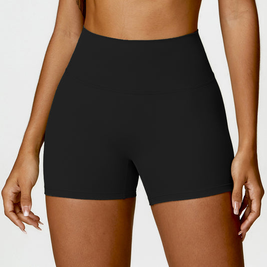 Women's Brushed High Waist Yoga Shorts - Running Fitness Tight Sports Shorts