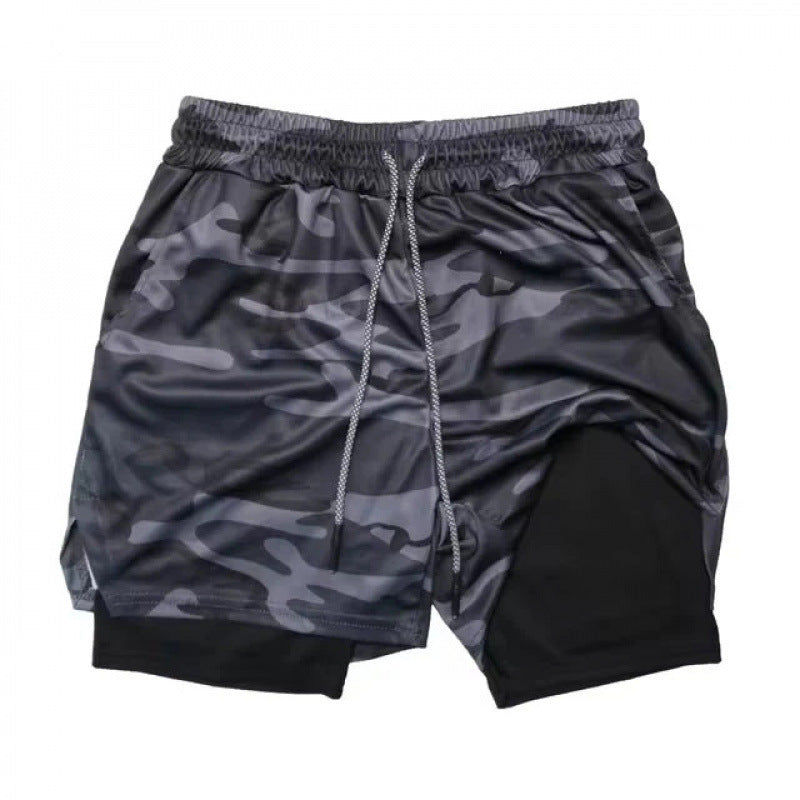 Men's 2-in-1 Summer Running Shorts - Dual Layer Sports Shorts with Built-in Compression