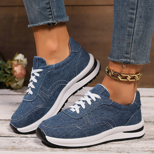 Women's Platform Height Increasing Shoes - Breathable Sports Sneakers