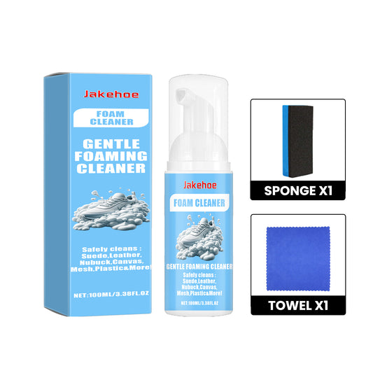 Foam Sneaker Cleaner Kit - Complete Shoe Care Set with Sponge & Towel