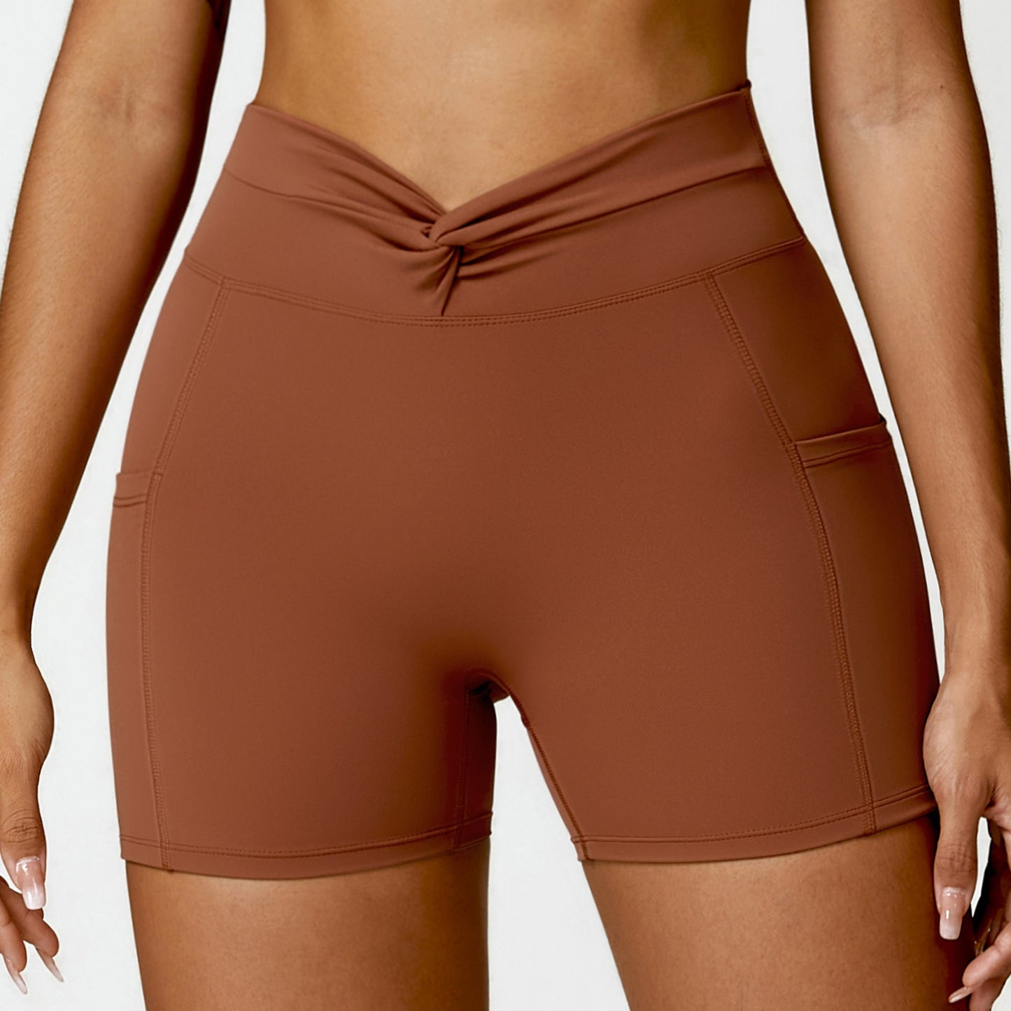 Women's Nude Feel Tight Yoga Shorts - Seamless Outdoor Running Exercise Shorts