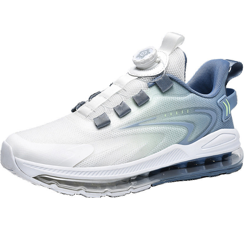 Rotating Buckle Air Cushion Sneakers - Flying Woven Athletic Shoes