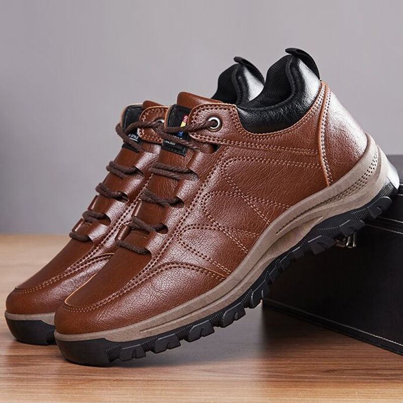 Men's Casual Leather Travel Shoes - Simple Outdoor Walking Footwear