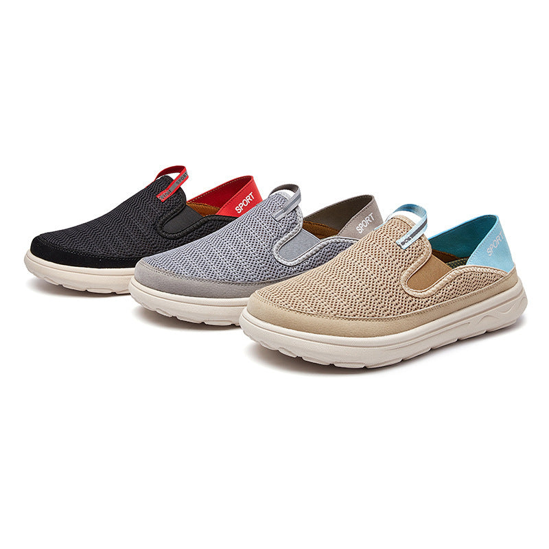 Men's Outdoor Mesh Slip-On Sneakers - Lightweight Breathable Shoes