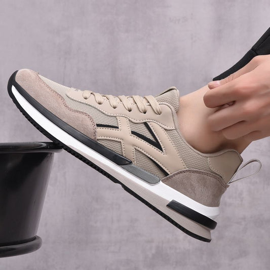 Leather Breathable Casual Sneakers - Comfortable Sports Athletic Shoes