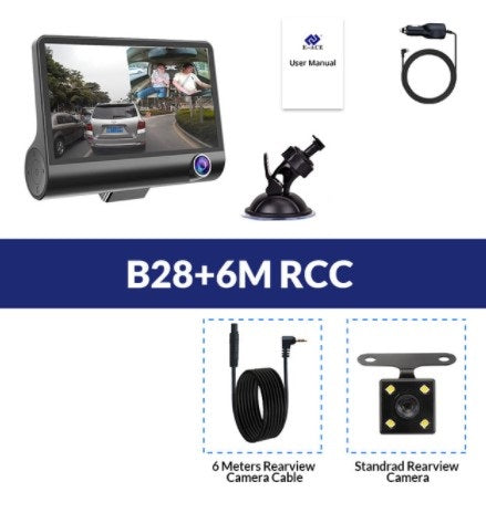 1080P HD Dash Cam - 3-Channel Driving Recorder with Night Vision