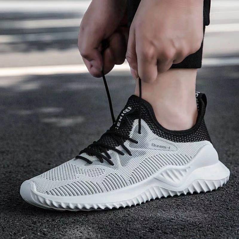 Men's Breathable Mesh Sneakers - Lightweight Flying Woven Casual Shoes