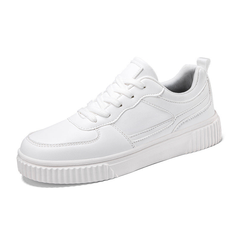Women's Korean Style Platform Sneakers - Trendy All-Match White Shoes