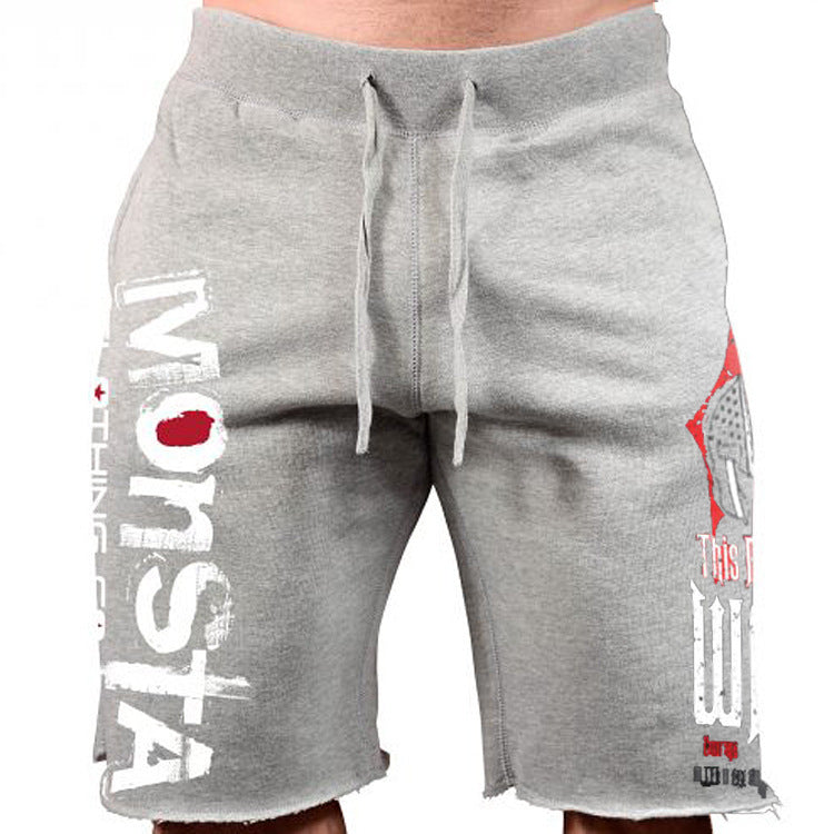 Men's Cotton Casual Running Shorts - Big Print Five-Point Athletic Shorts