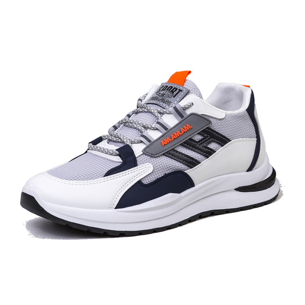 White Sports Sneakers - Running Walking Athletic Shoes for Men