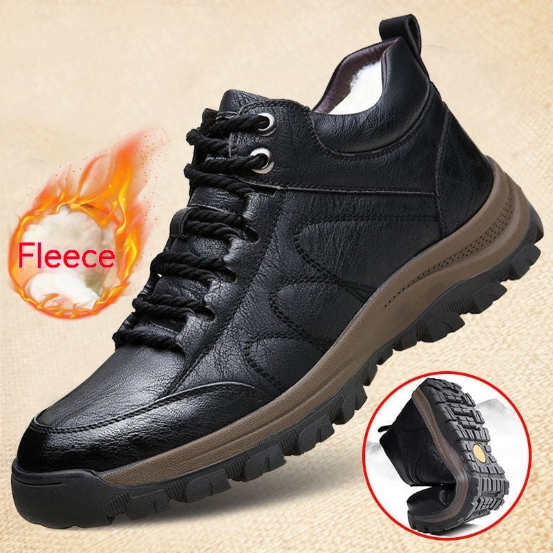 Men's Casual Leather Travel Shoes - Simple Outdoor Walking Footwear