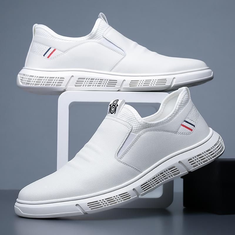 Black White Flat Walking Shoes - Casual Sneakers for Men