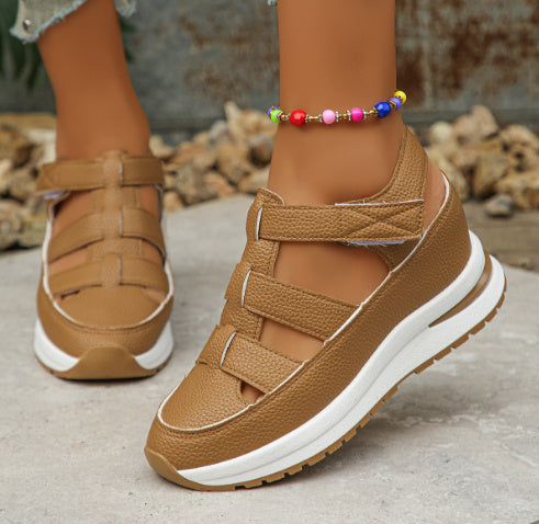 Women's Wedge Heel Hollow Shoes - Breathable Summer Sandals
