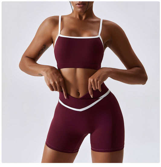 Women's Cross-Waist Running Tights - Quick-Drying Fitness Shorts