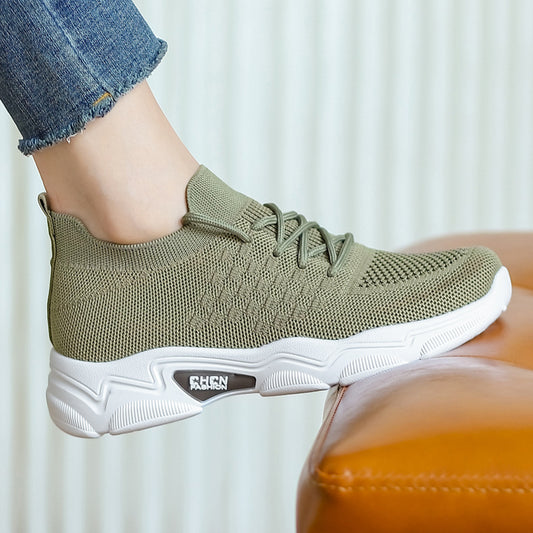 Women's Thick Bottom Platform Sneakers - Student Casual Shoes