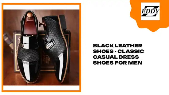 Black Leather Shoes - Classic Casual Dress Shoes for Men by@Outfy